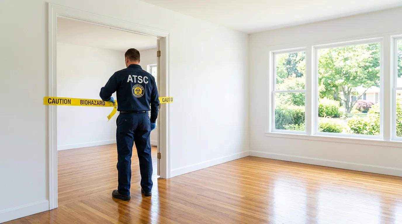 Certified biohazard cleanup crew performing Decomposition Cleanup in Schiller Park